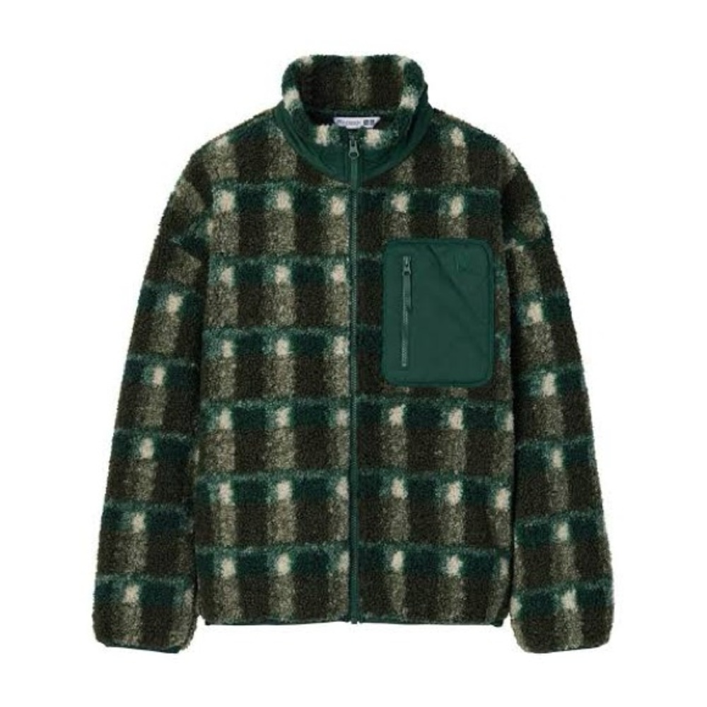Uniqlo x JW Anderson green windproof outer fleece printed jacket size S
